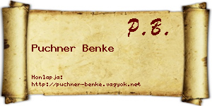 Puchner Benke névjegykártya